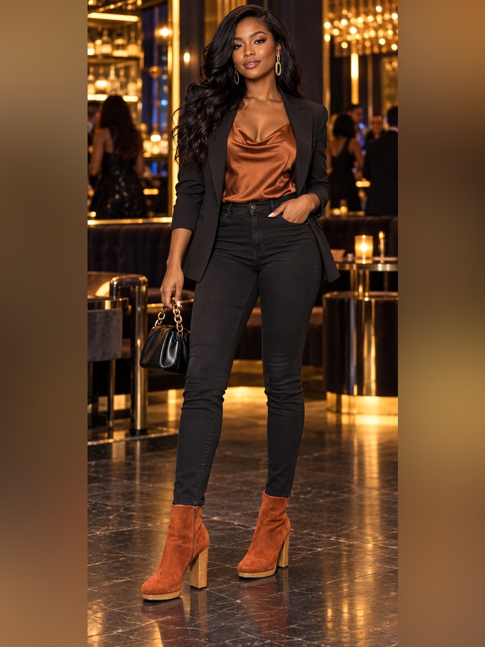 Suede Over-the-Knee Boots in Rust - Sleek Evening Style